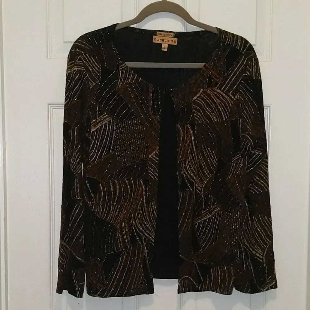 Notations stretch 2 in 1 blouse Sz L